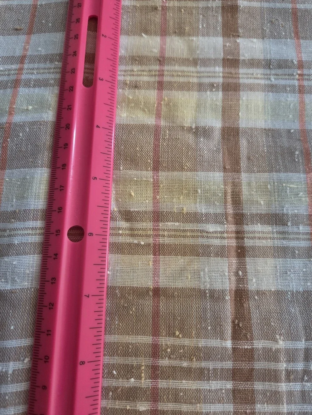 Vintage Classic Plaid Textured 100% Cotton Warm Colors 3.1 Yards